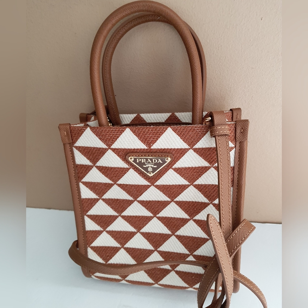 Prada Symbole Embroidered Fabric Mini Bag